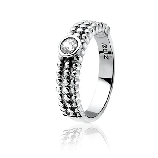 ZINZI zilveren ring wit ZIR798