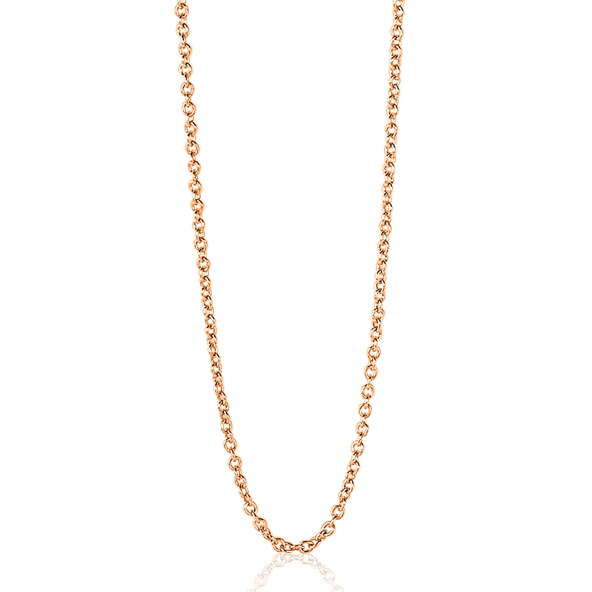60cm ZINZI zilveren anker ketting rosé verguld ZILC-A60R