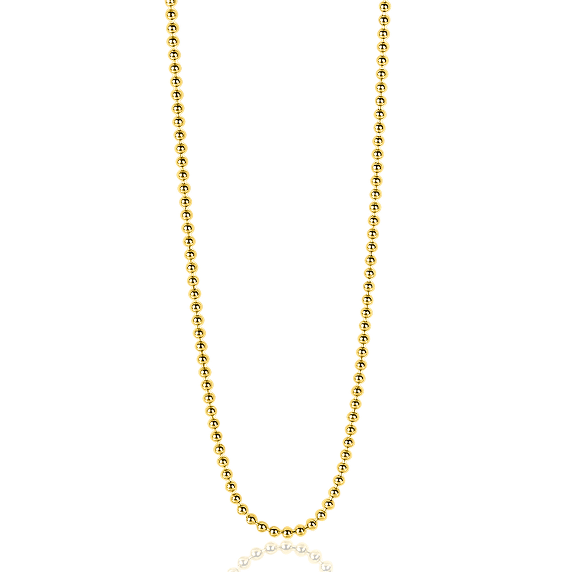 45cm ZINZI zilveren bolletjes ketting geel verguld ZILC-B45G