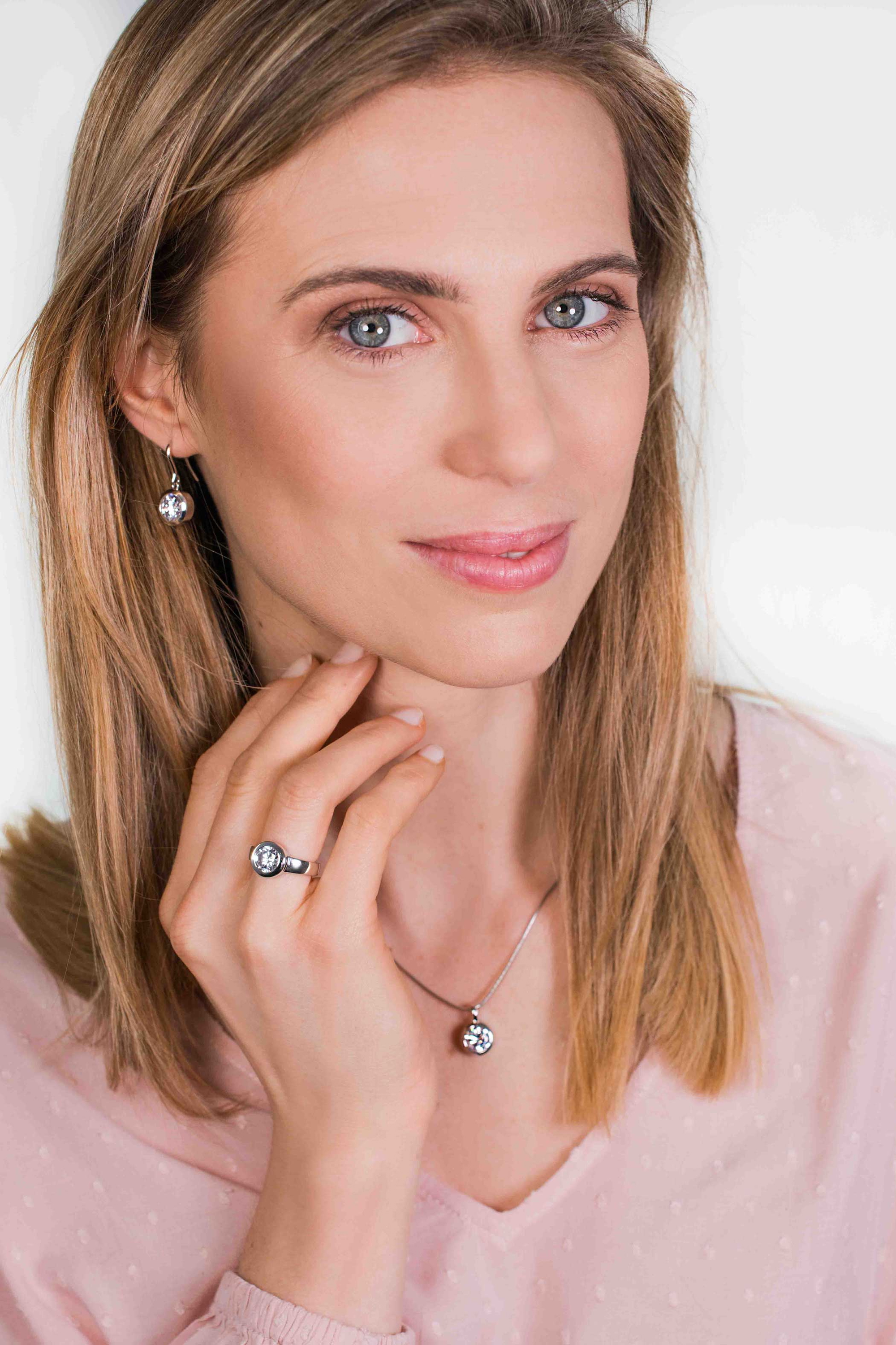 ZINZI Sterling Silver Exchangeable Ring Round ZIR1