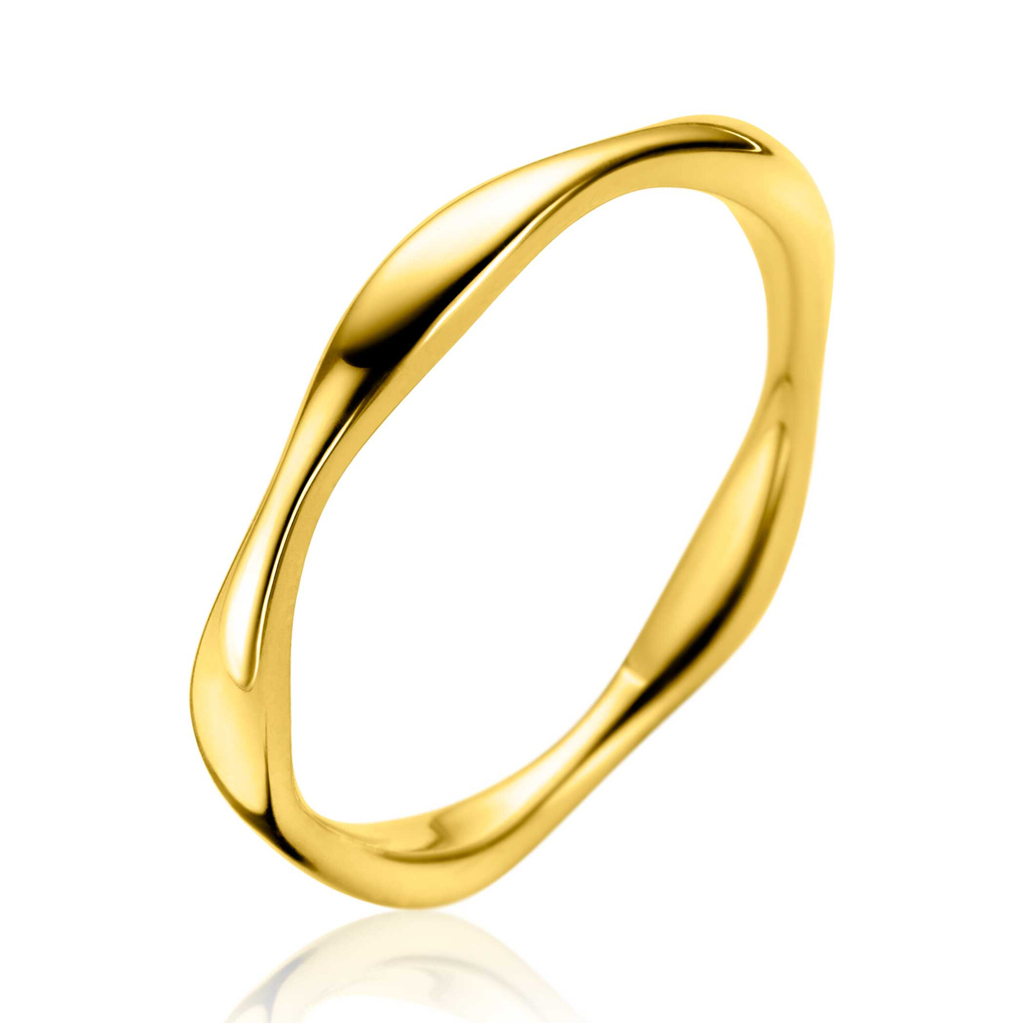 ZINZI gold plated silver ring organically shaped 2.5mm wide ZIR2610G