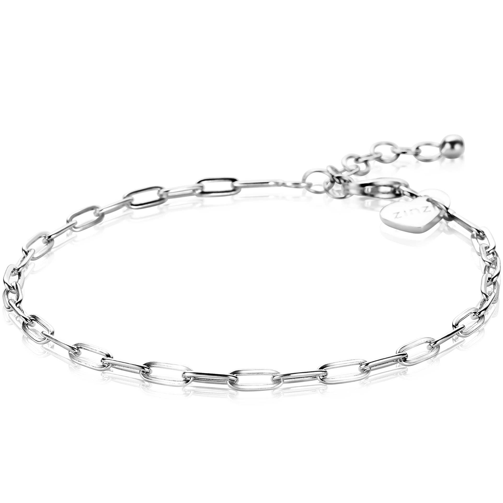ZINZI silbernes Armband paperclip Glieder 2,5mm breit 17-20cm ZIA2150