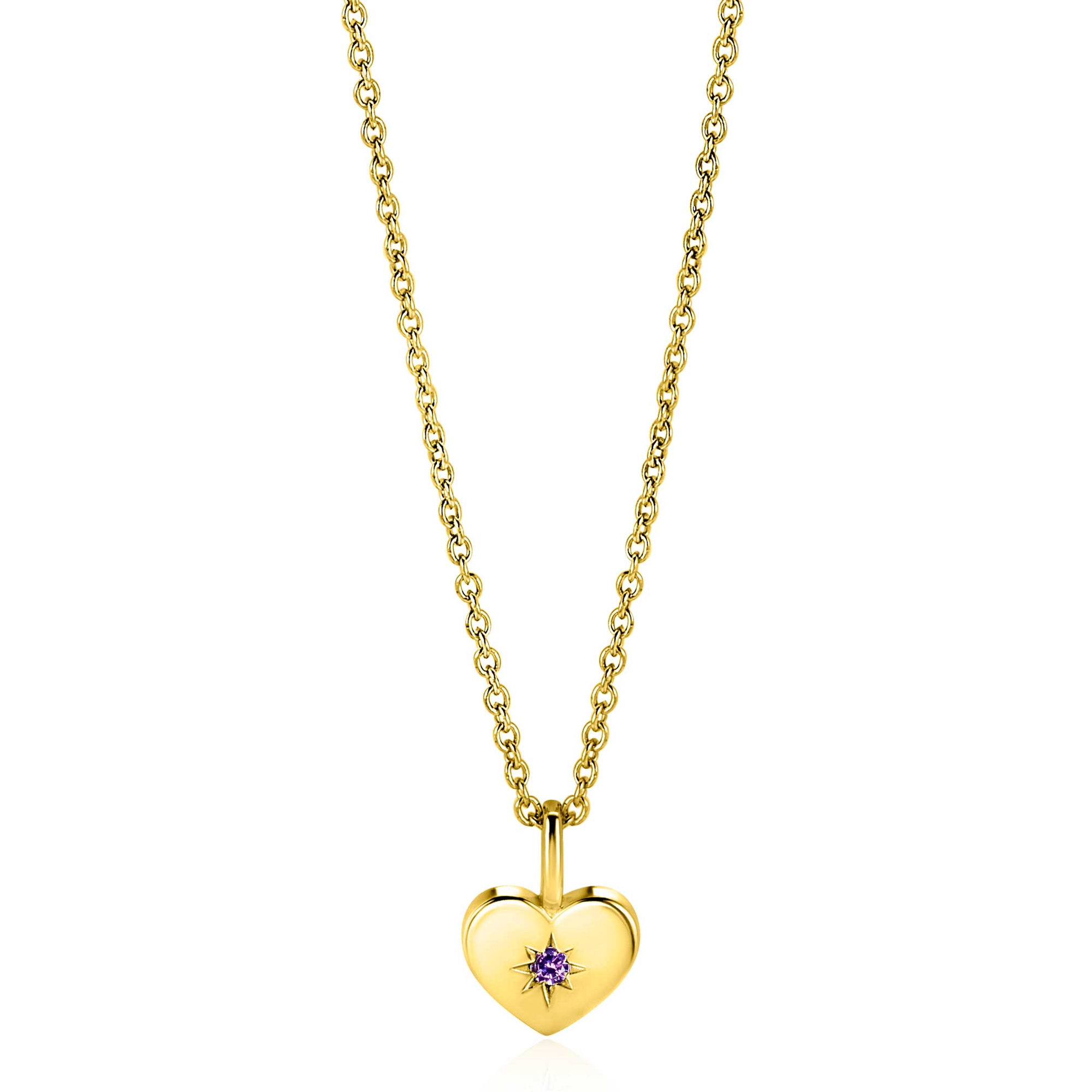 ZINZI zlv. hanger gg.verg.hart birthstones amethist