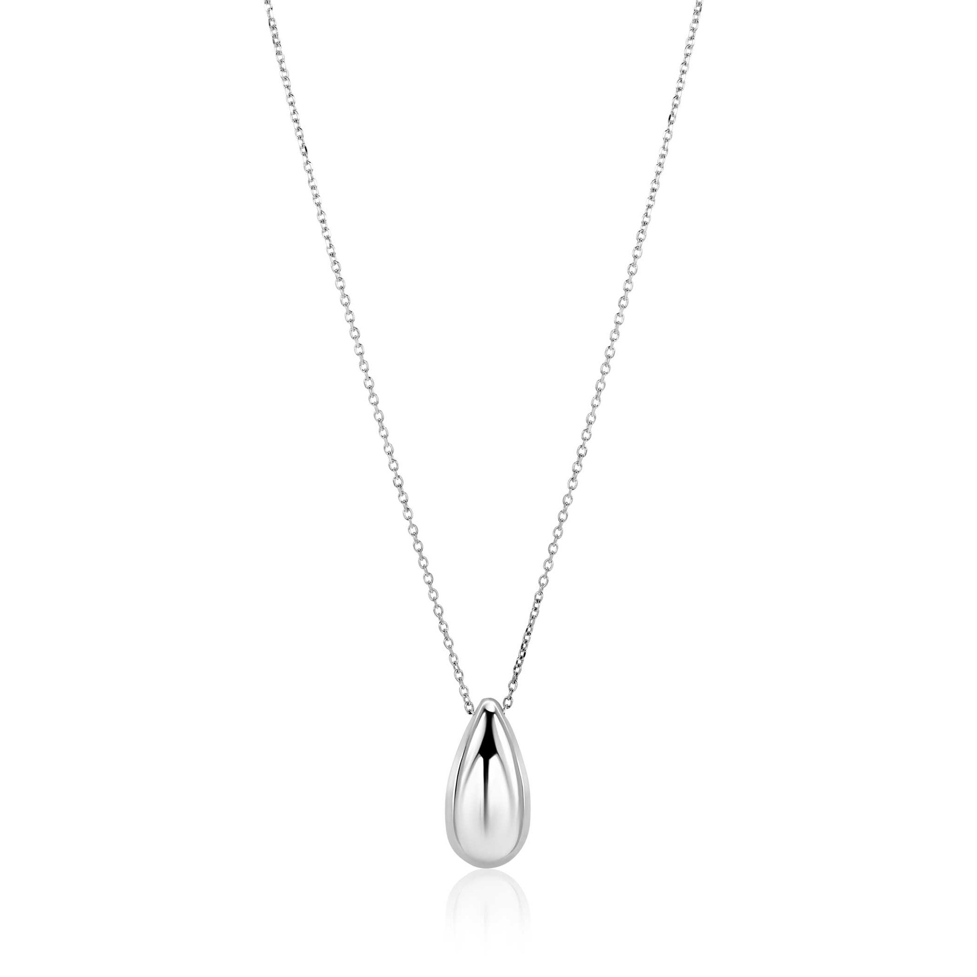 ZINZI silver necklace, 42-45cm, with large teardrop-shaped pendant, 19mm, ZIC-BF103