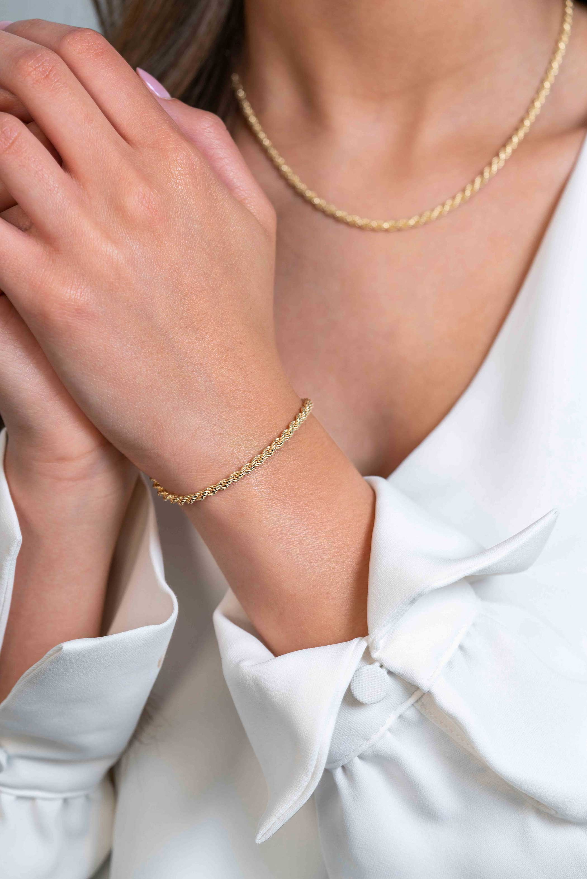 ZINZI zlv.  koord armband geelgoud verguld 3mm