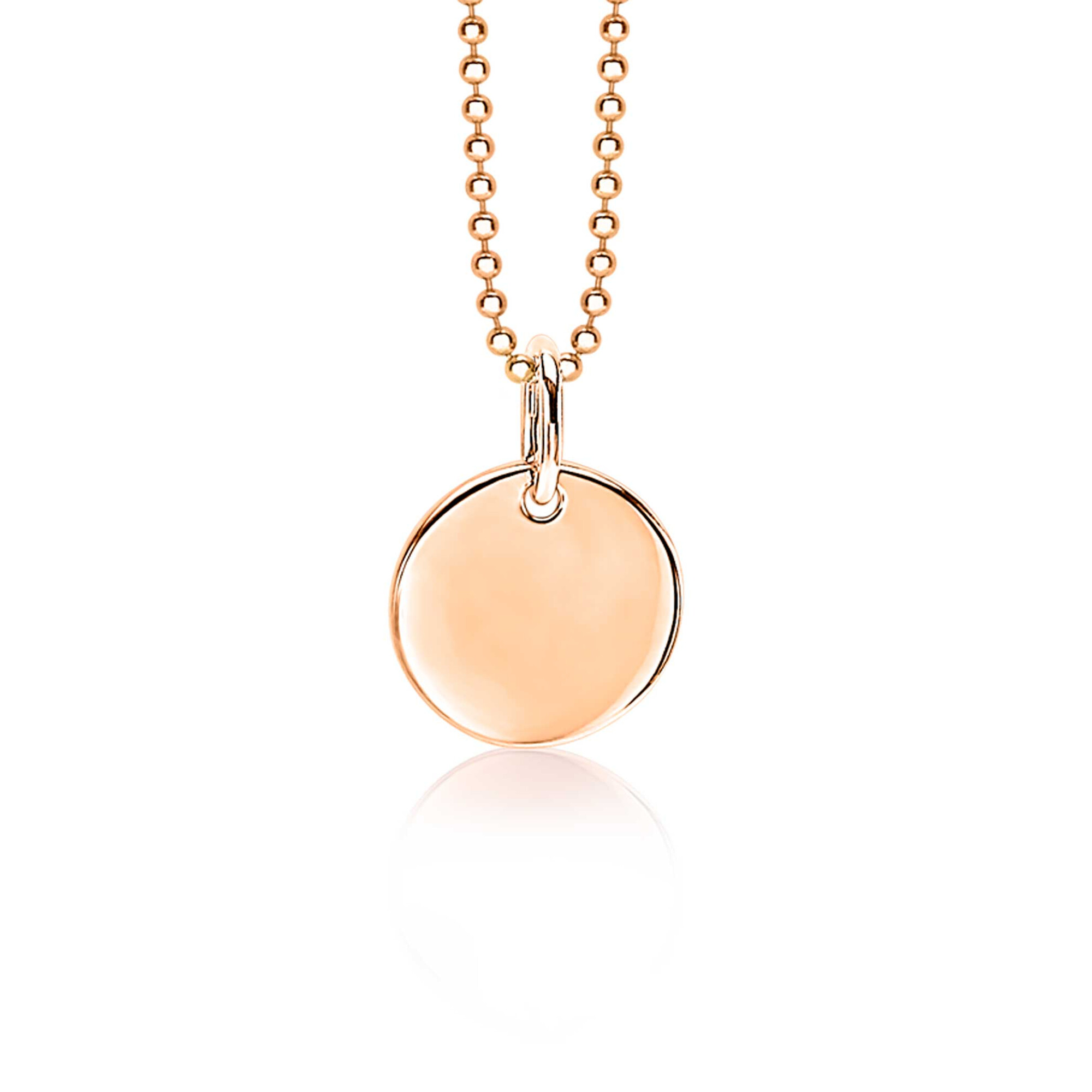 ZINZI silberner Anhänger rosé vergoldet glatt rund 12mm ZIH1825R