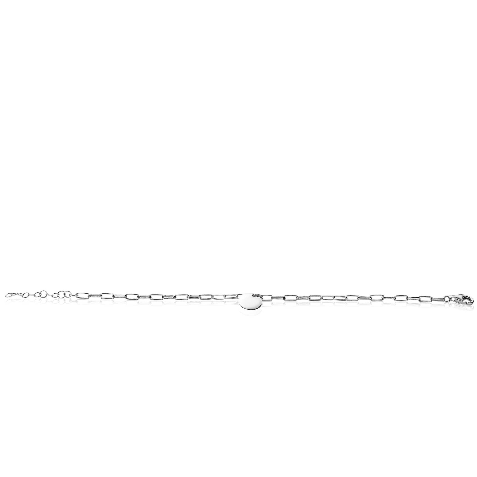 ZINZI silbernes Armband paperclip Glieder rund Plättchen ZIA2166