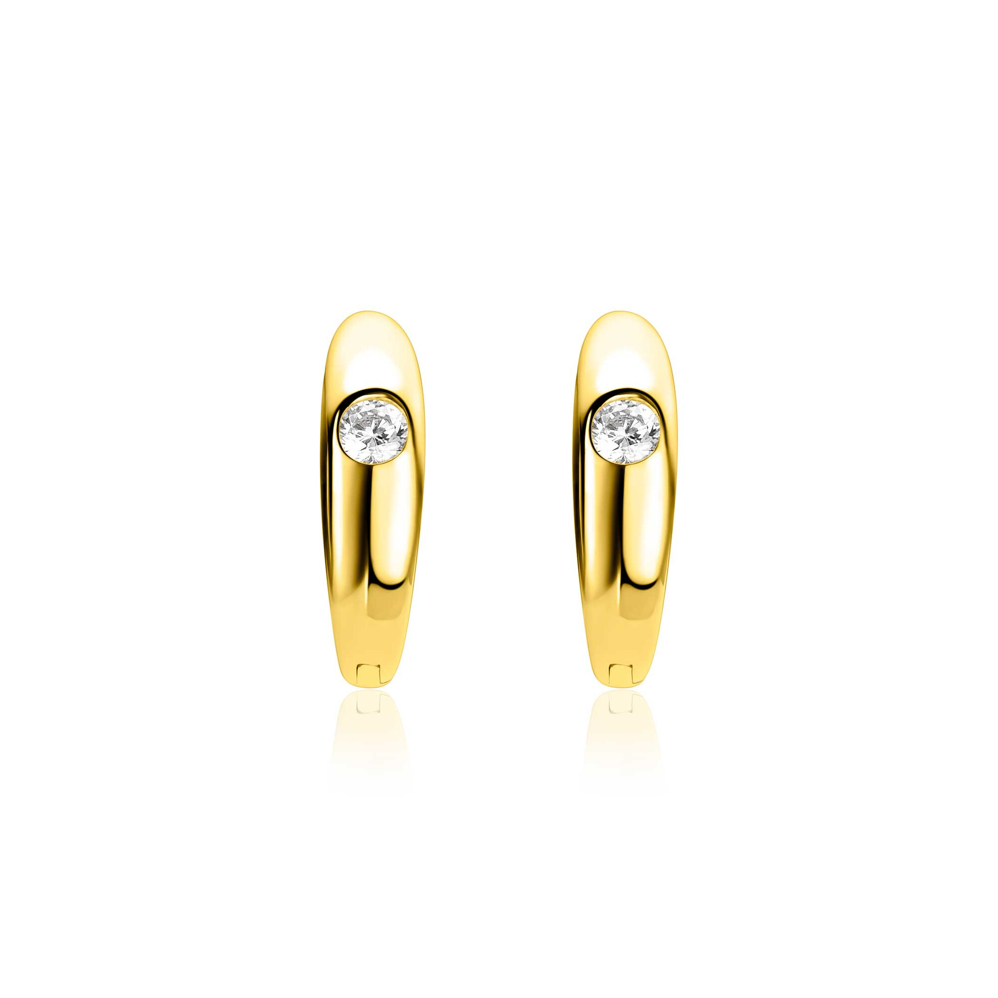 ZINZI zlv. oorringen gg.verg. met zirconia 16.5x4.5