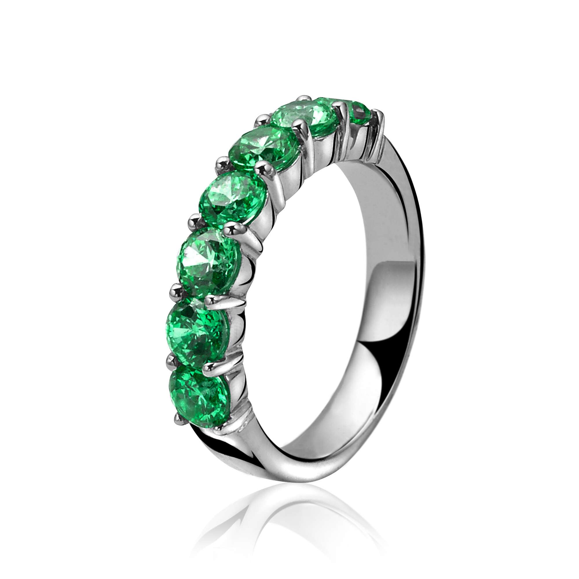 ZINZI silberner Ring grün ZIR1000G