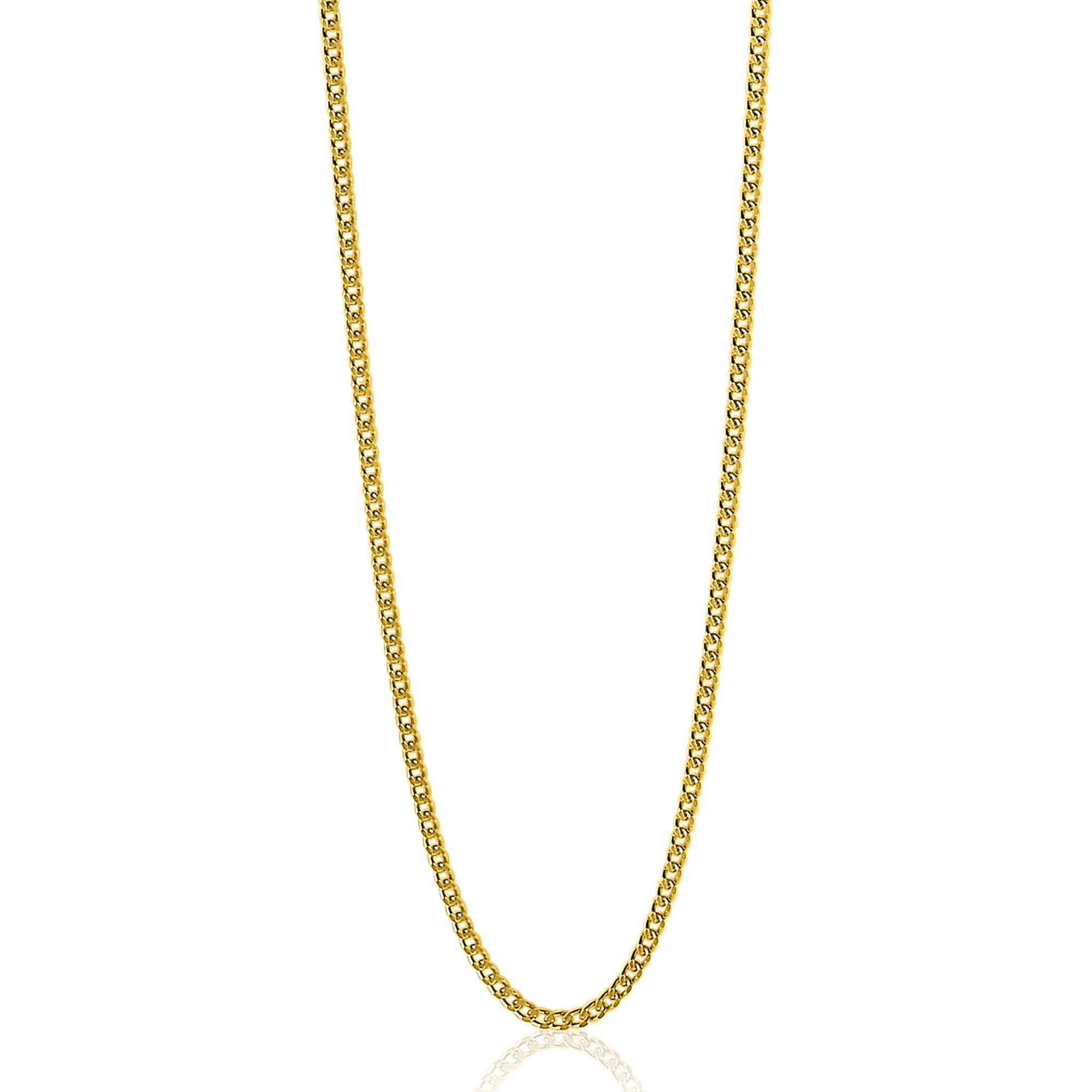 ZINZI zlv. gourmet collier 42 cm geel verguld