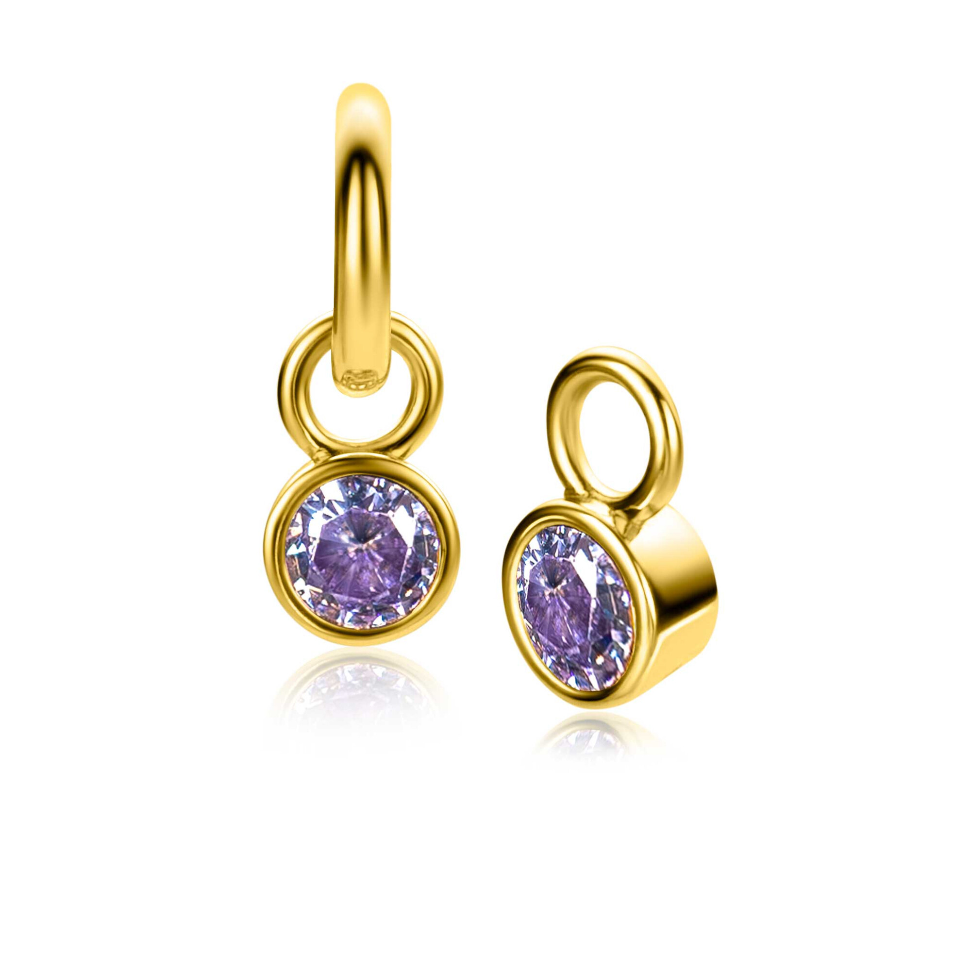 ZINZI zlv.oorb. gg.verg. birthstones licht amethist cz