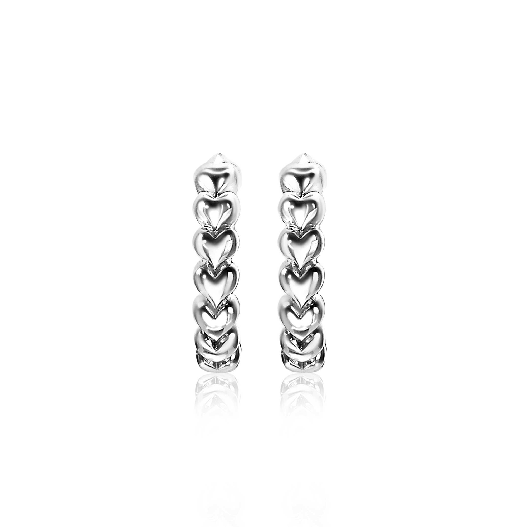 ZINZI zilveren oorringen 15x3mm met hartjes ZIO1798