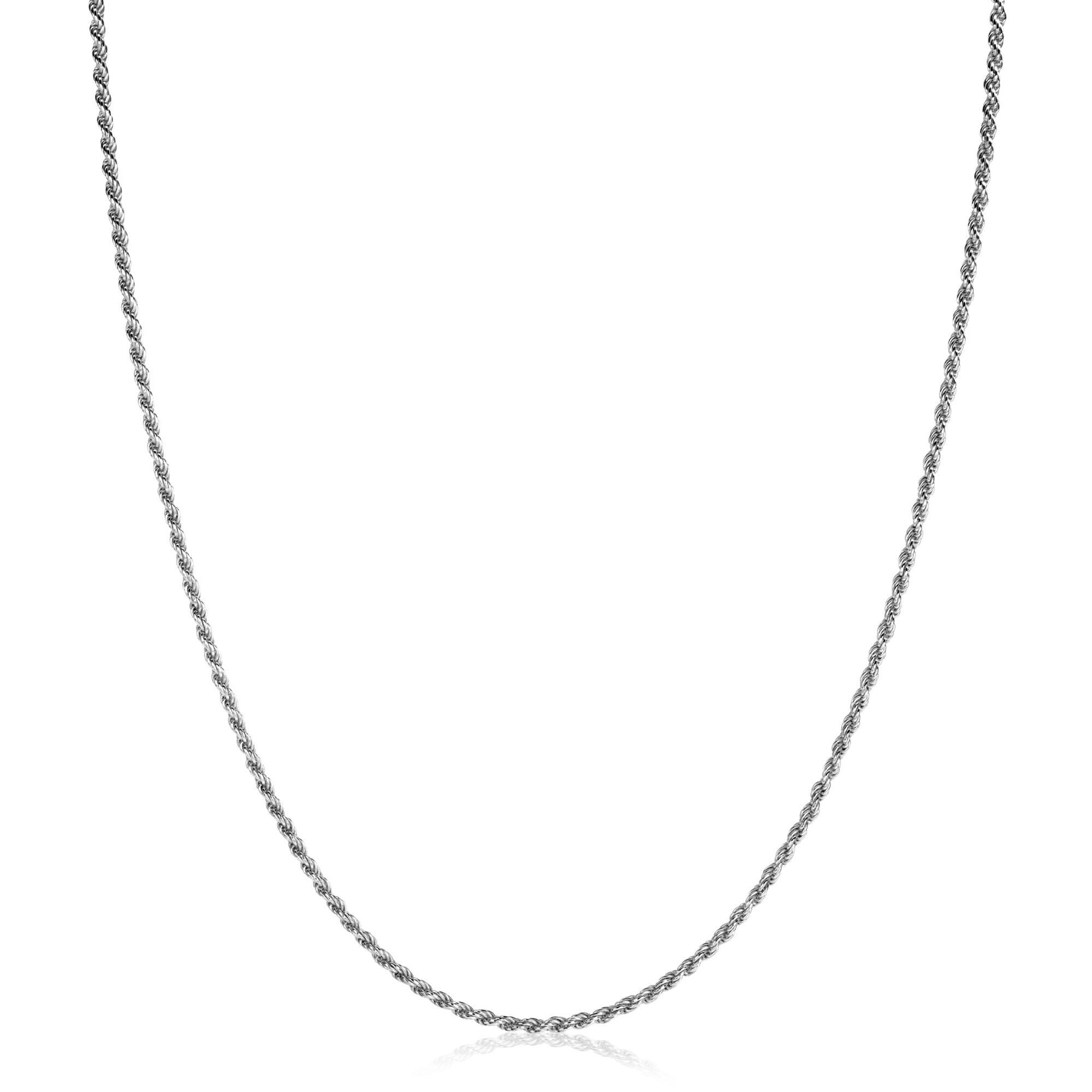 80cm ZINZI Sterling Silver Rope Necklace ZILC-K80