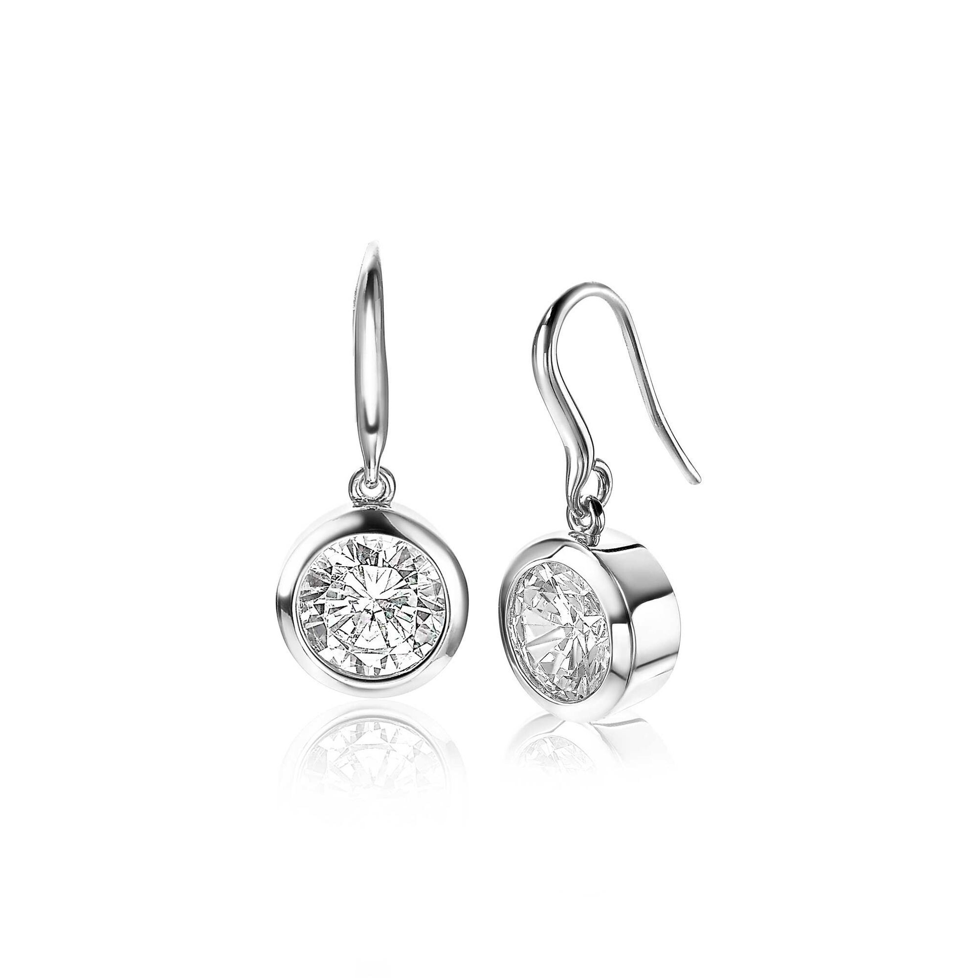 ZINZI silberne Ohrhänger  weiße Zirkonia 11mm ZIO1