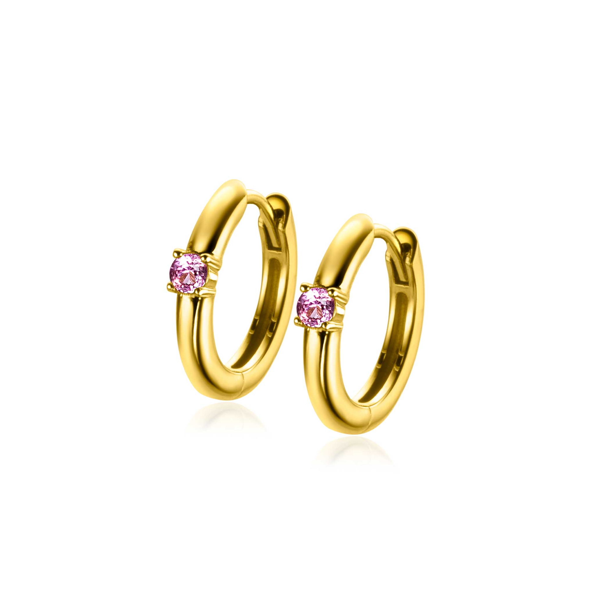 ZINZI zlv.oorringen gg.verg birthstones toermalijn cz