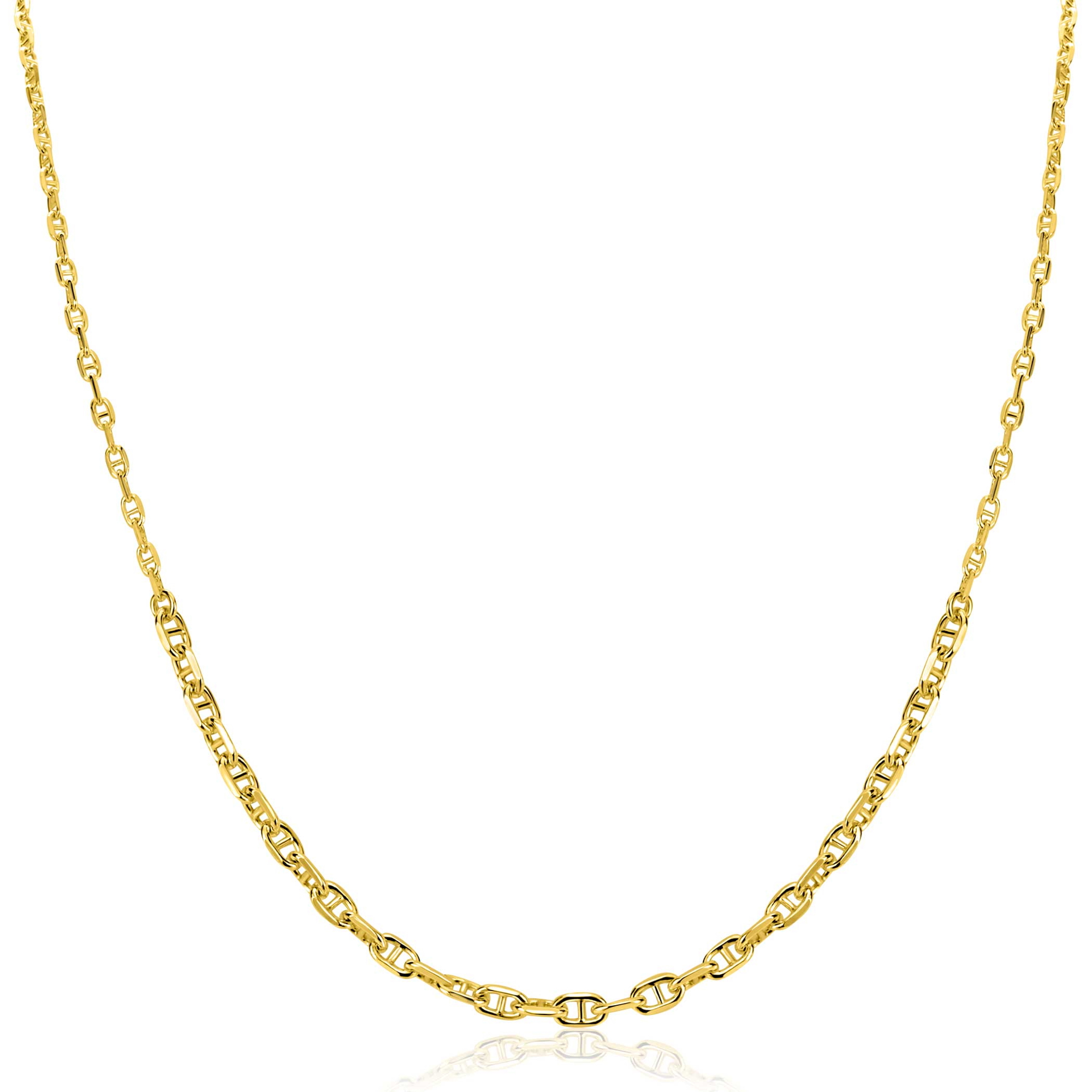 ZINZI zlv. collier gg.verg. marine schakels aflopend