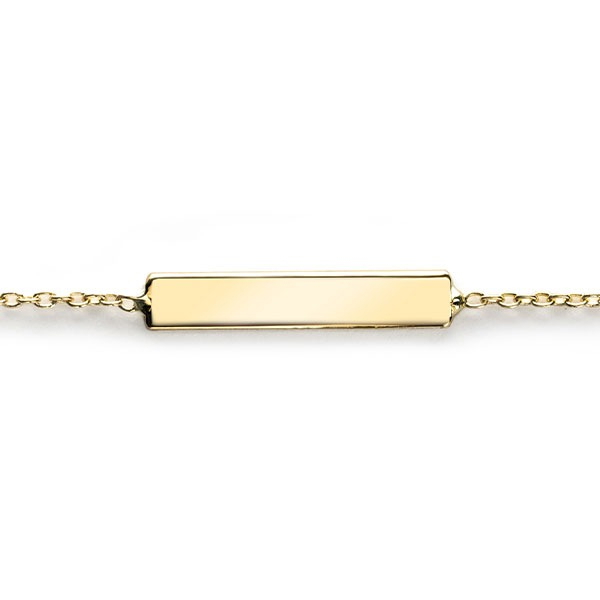 ZINZI Gold 14 karaat gouden armband plaatje glad ZGA176