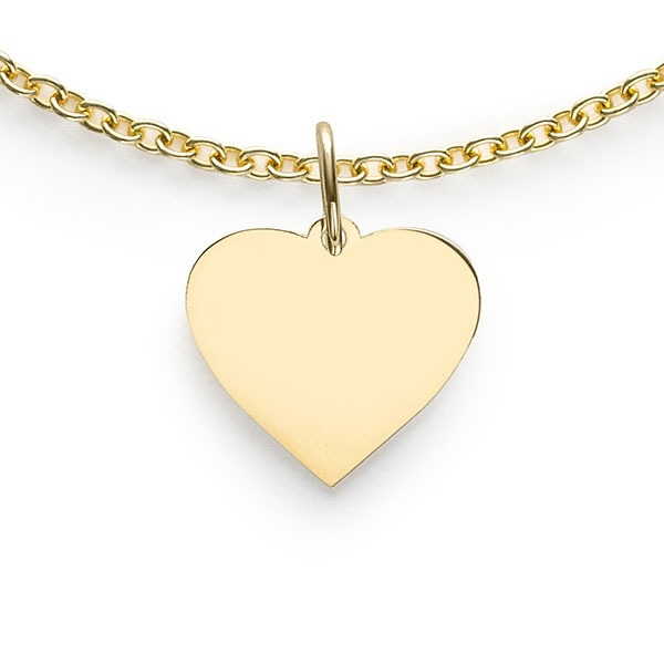 8mm ZINZI Gold 14 krt gouden hanger met glanzend hartje van 8mm ZGH363-8 (zonder collier)