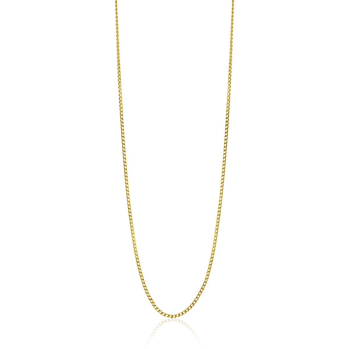 42cm ZINZI 14K Gold Curb Chain Necklace 0,8mm width ZGLG42-08