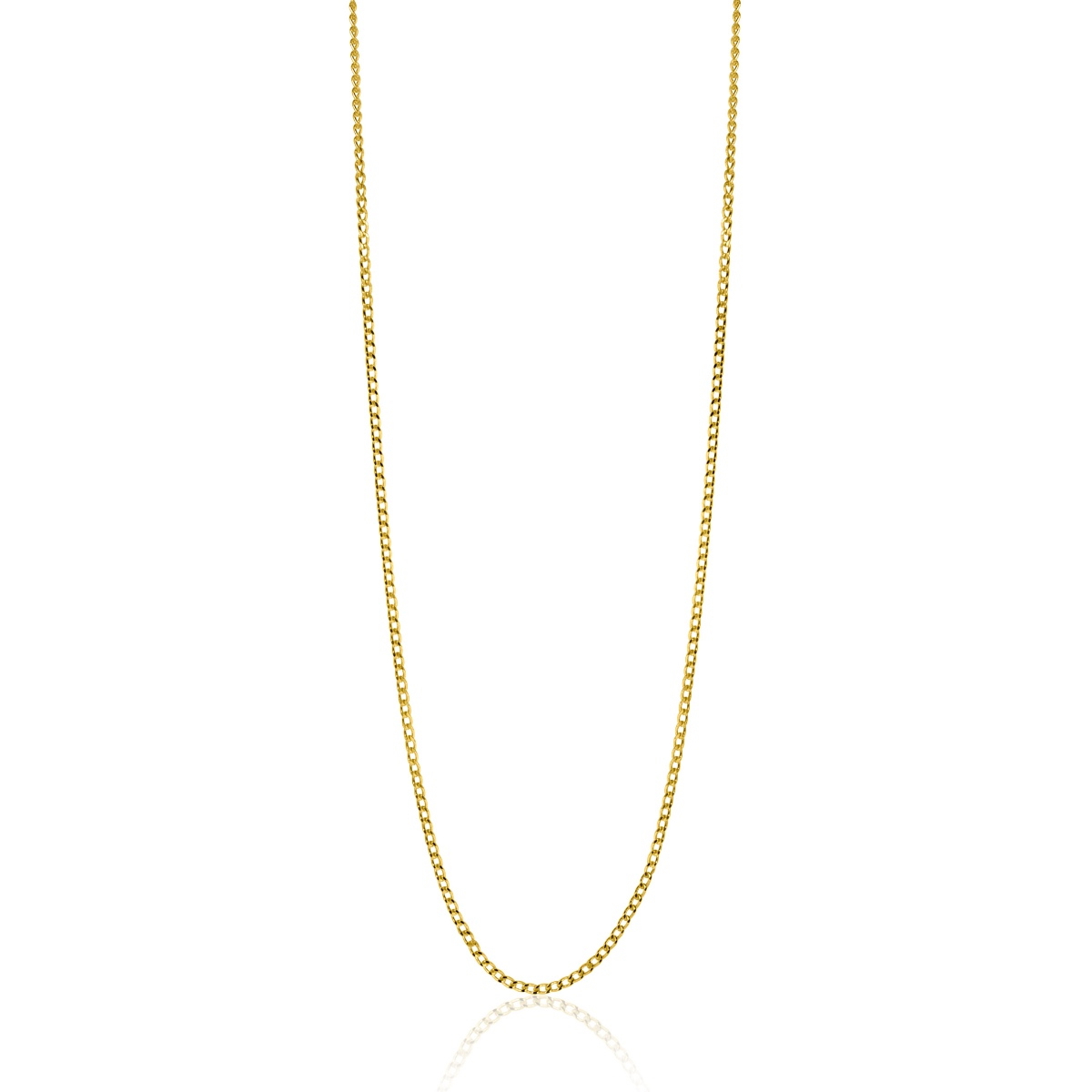 45cm ZINZI 14K Gold Curb Chain Necklace 0,8mm width ZGLG45-08