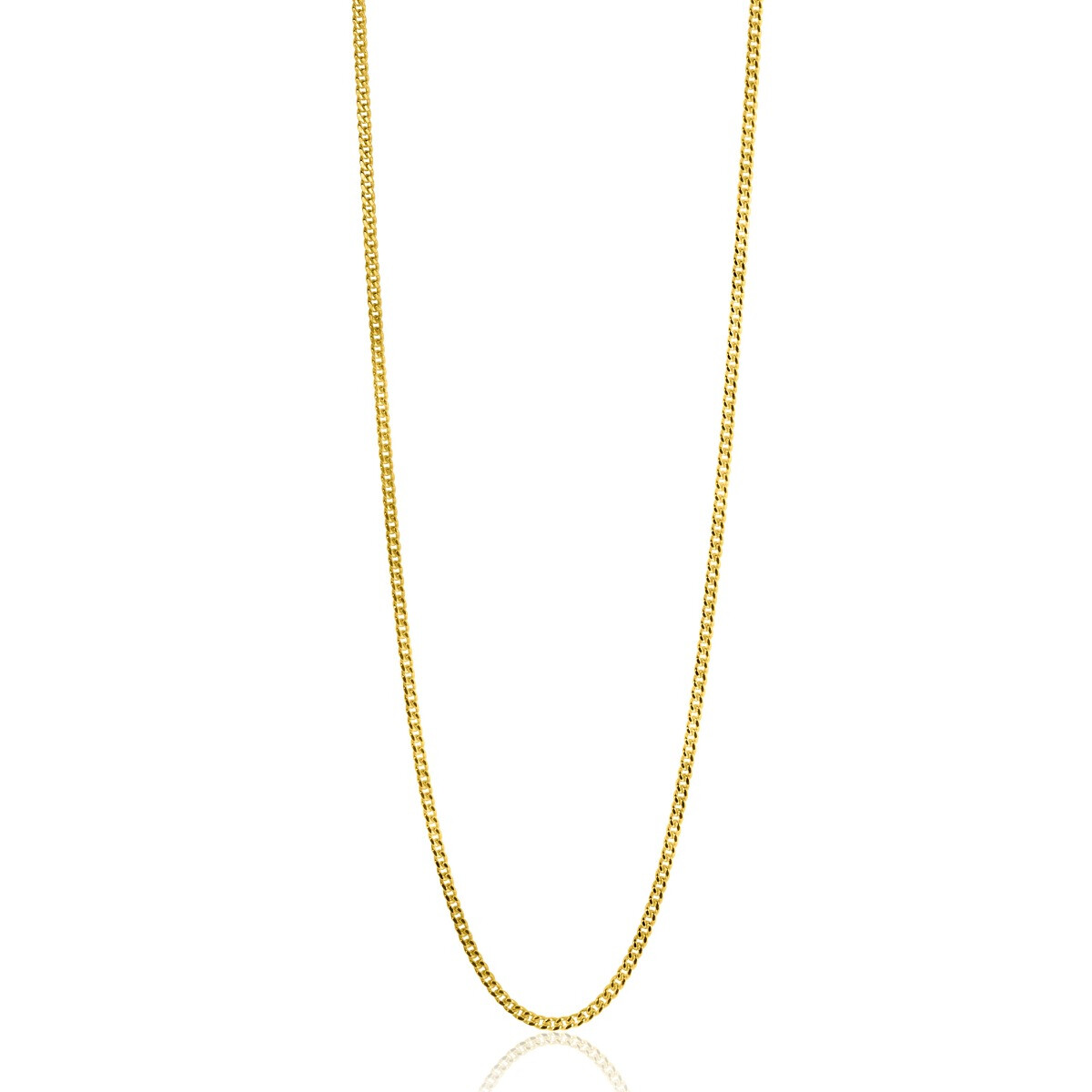 45cm ZINZI 14K Gold Curb Chain Necklace 1mm width ZGLG45-1