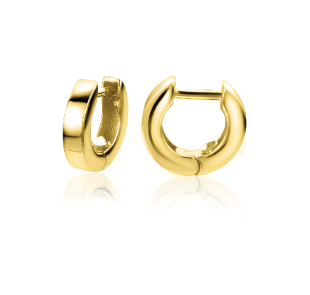 ZINZI Gold 14 Karat goldene Ohrringe viereckig rohrförmig Luxusverschluss 10 x 2,3mm ZGO303