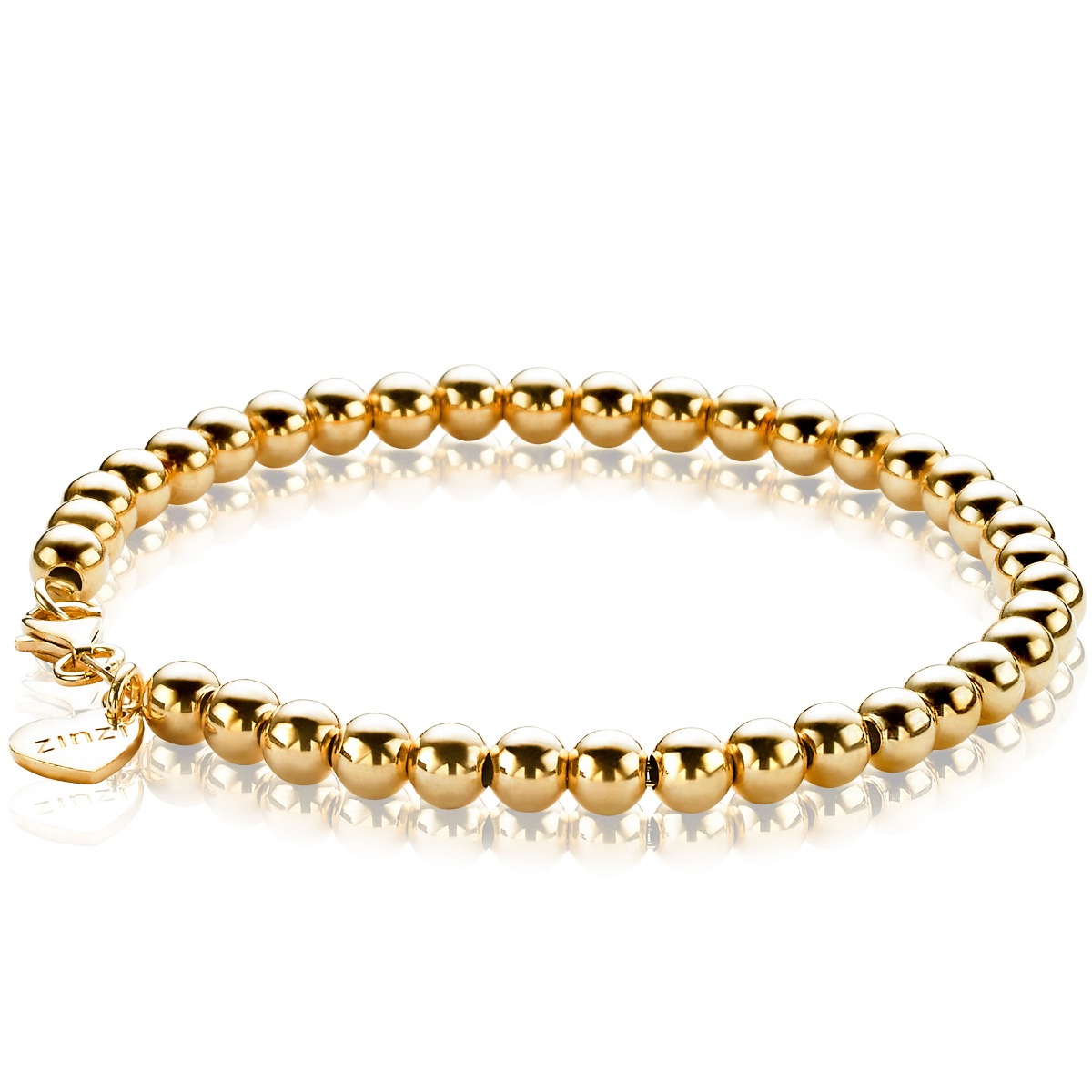 ZINZI silbernes Kugelarmband gelb vergoldet 4mm breit 17-20cm ZIA1010G