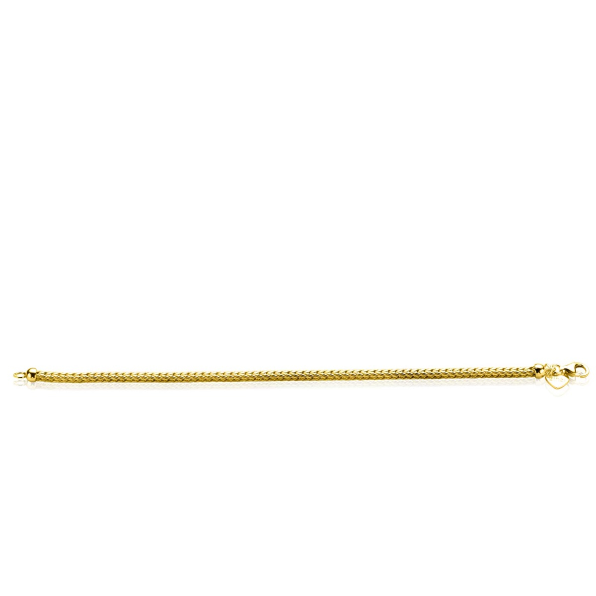 ZINZI gold plated zilveren schakelarmband vossenstaart 3.0mm breed ZIA1124G