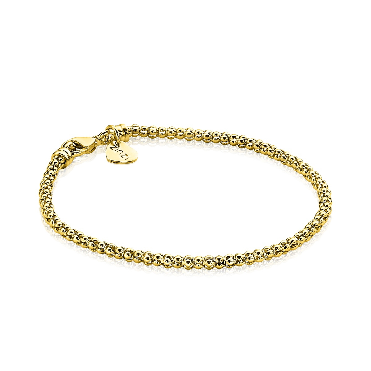 ZINZI zilveren schakelarmband geelverguld 18,5cm ZIA1288G