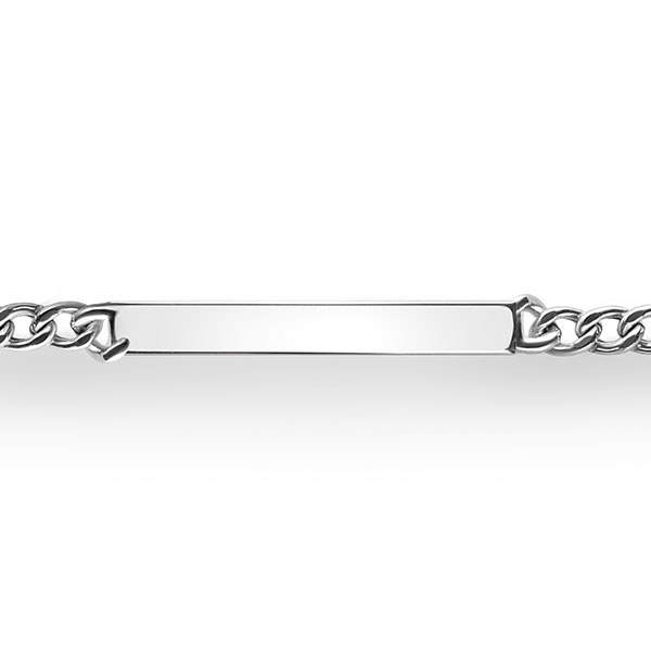 ZINZI zilveren gourmet armband 4mm breed met plaat 18-21cm ZIA2271