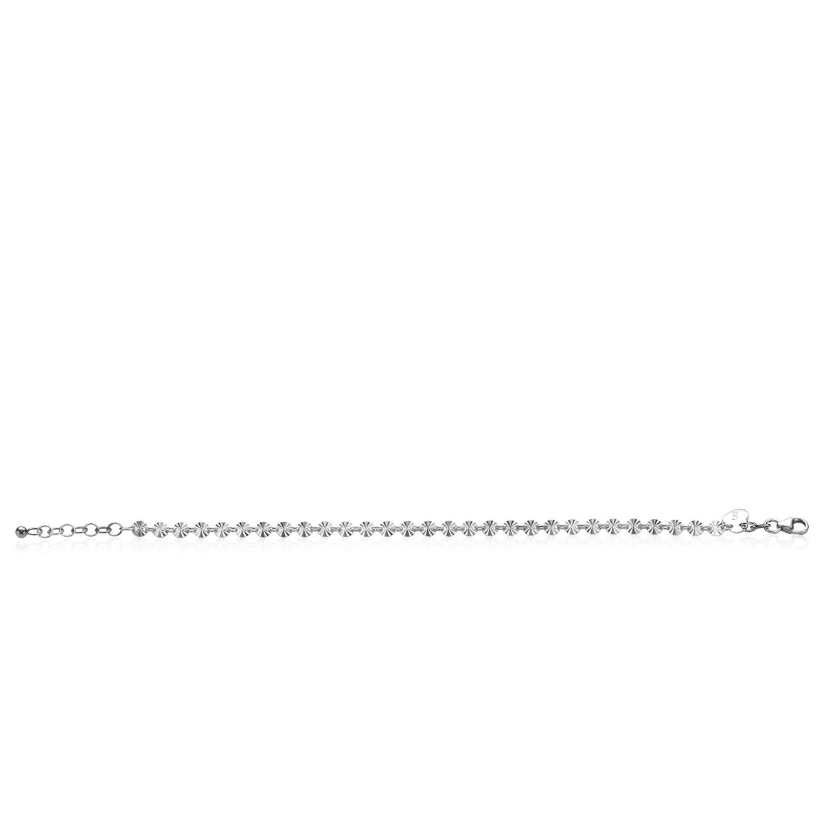 ZINZI zlv. armband met gediamanteerde rondjes