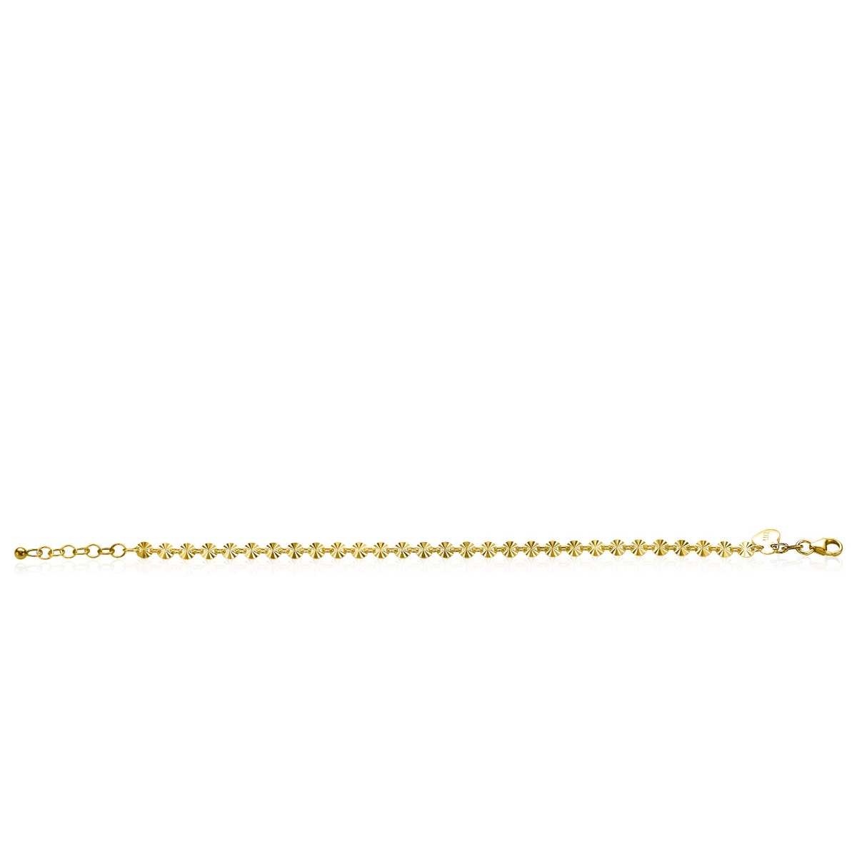 ZINZI zlv. armband gg.verg.gediamanteerde rondjes