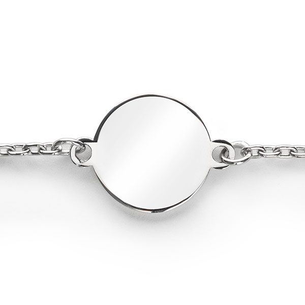 ZINZI zilveren armband met rond plaatje 15mm om te graveren 17-20cm ZIA2345