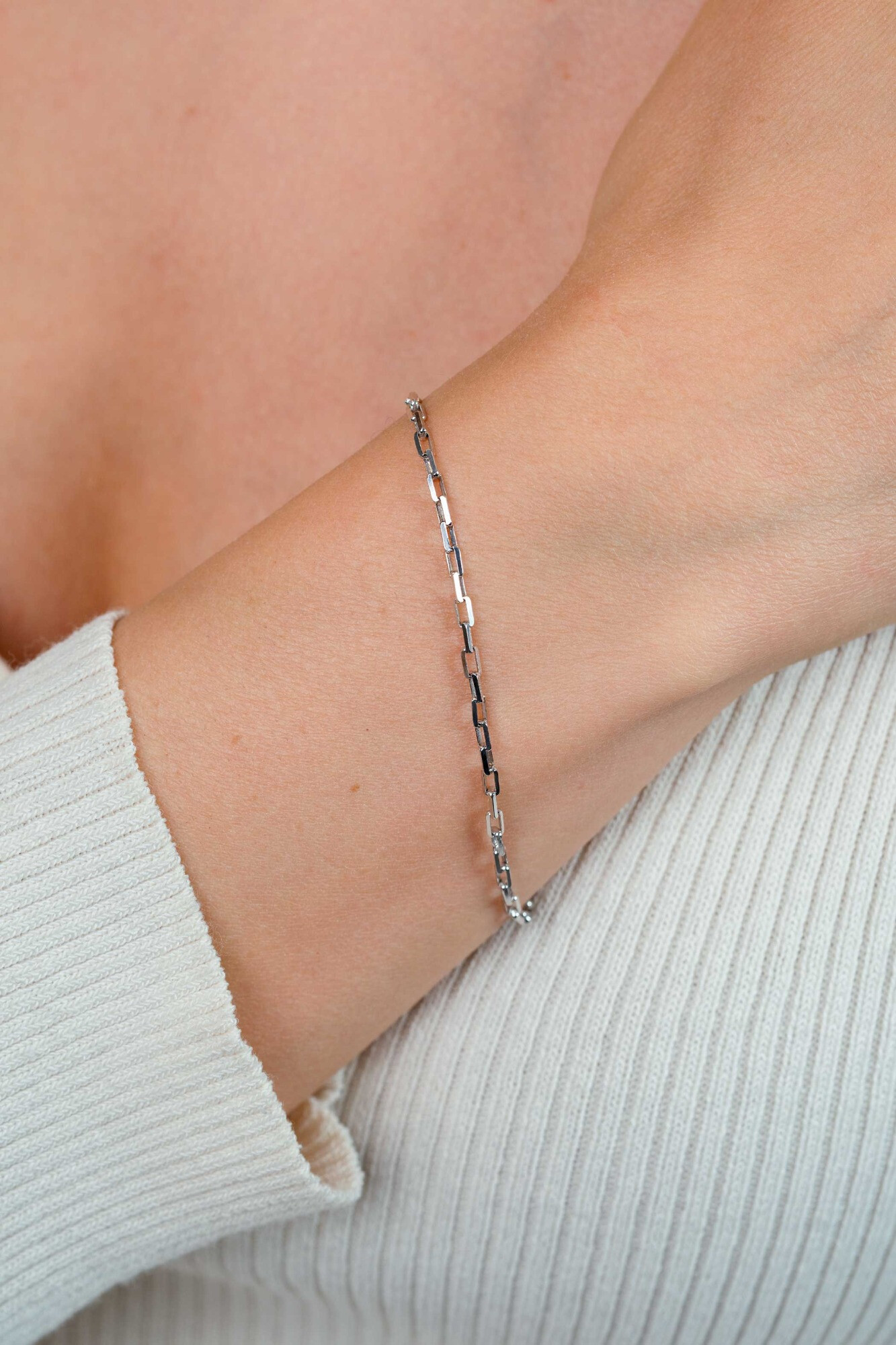 ZINZI zilveren paperclip schakel armband (2,2mm breed) 18-20cm ZIA2845