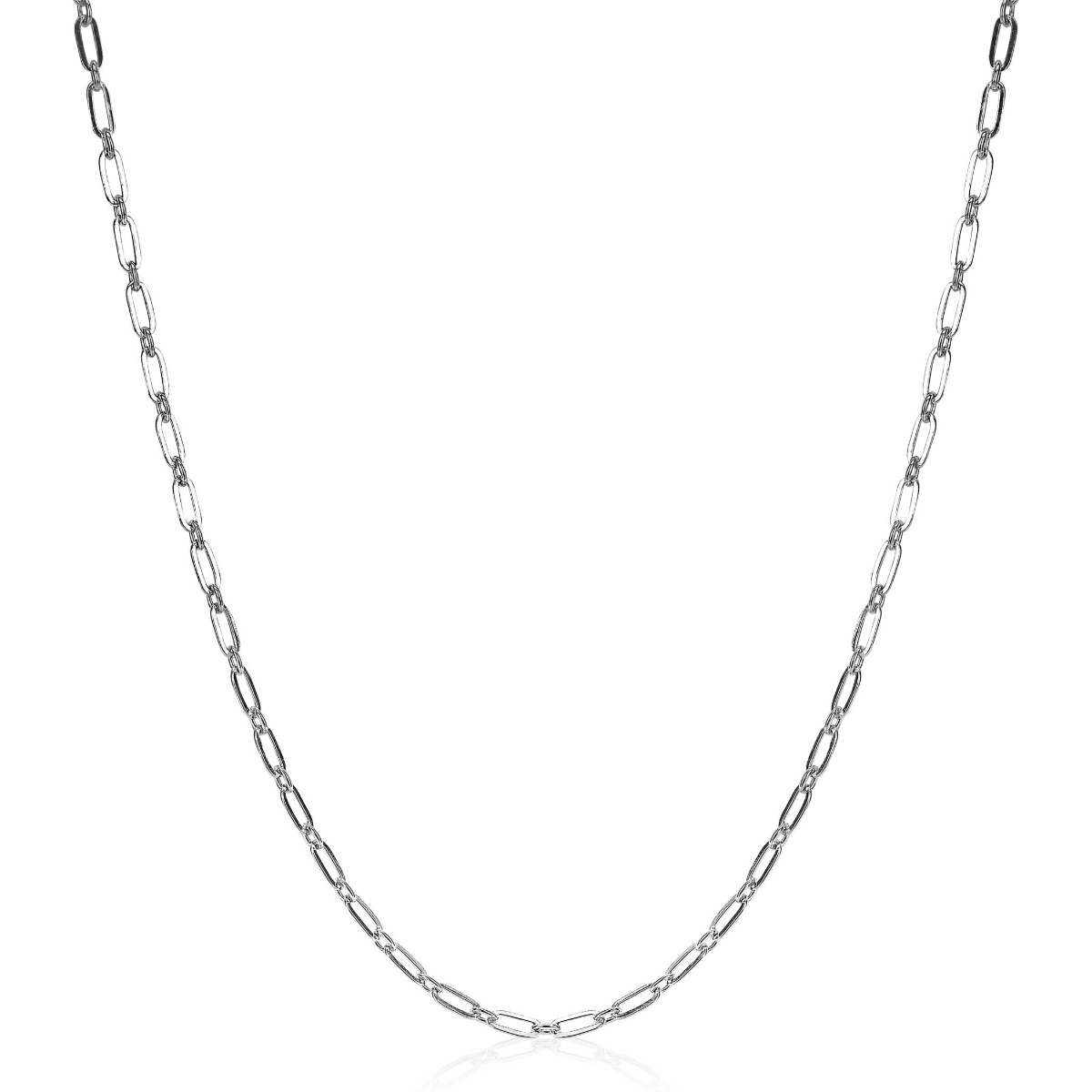 ZINZI Sterling Silver Chain Necklace Paperclip width 2,4mm 45cm ZIC2033