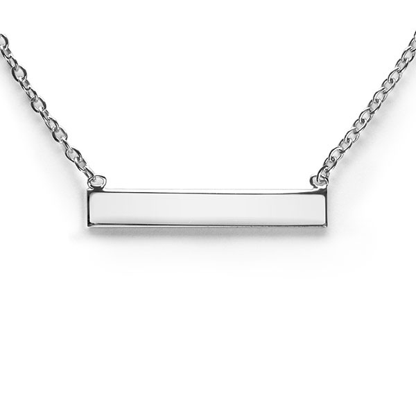 ZINZI zlv. collier met recht plaatje