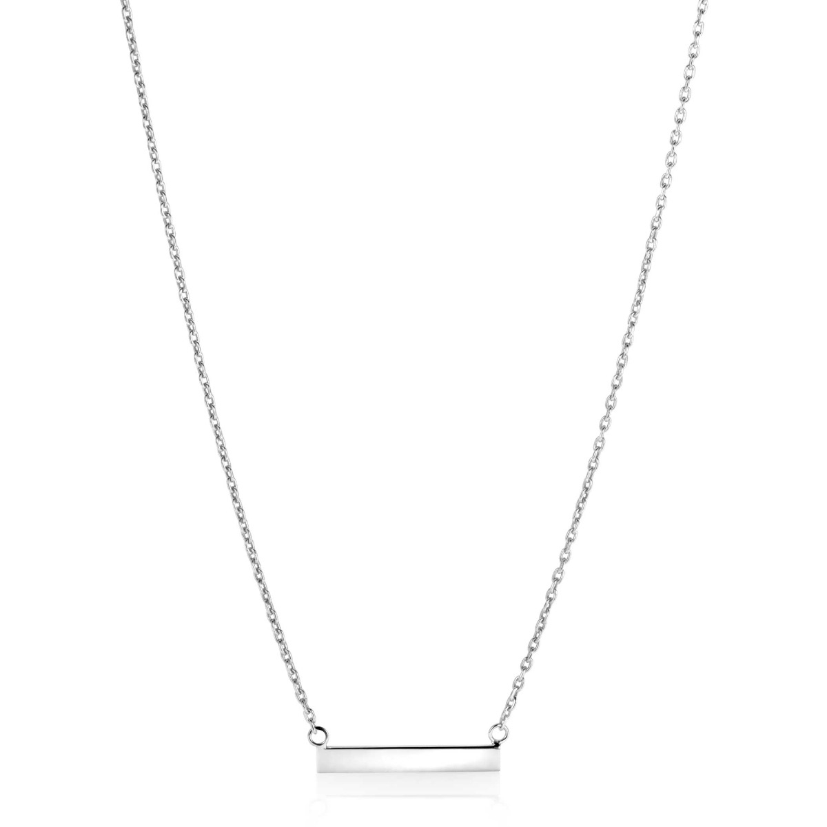 ZINZI zlv. collier met recht plaatje