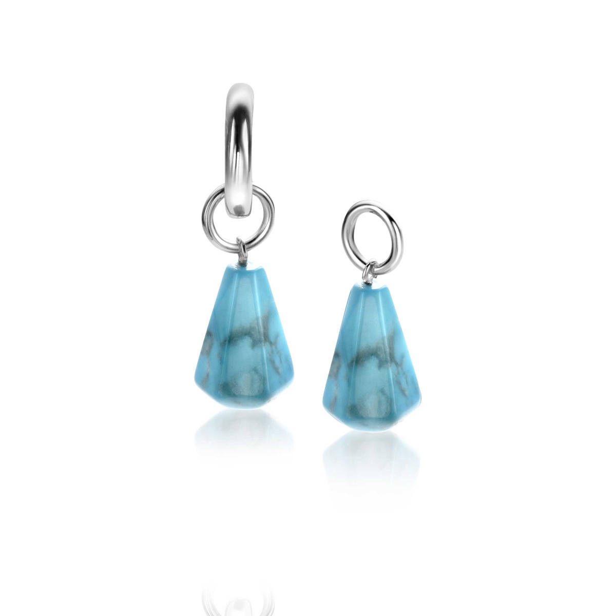 ZINZI zlv. creoolhangers pegel turquoise zlv.oog