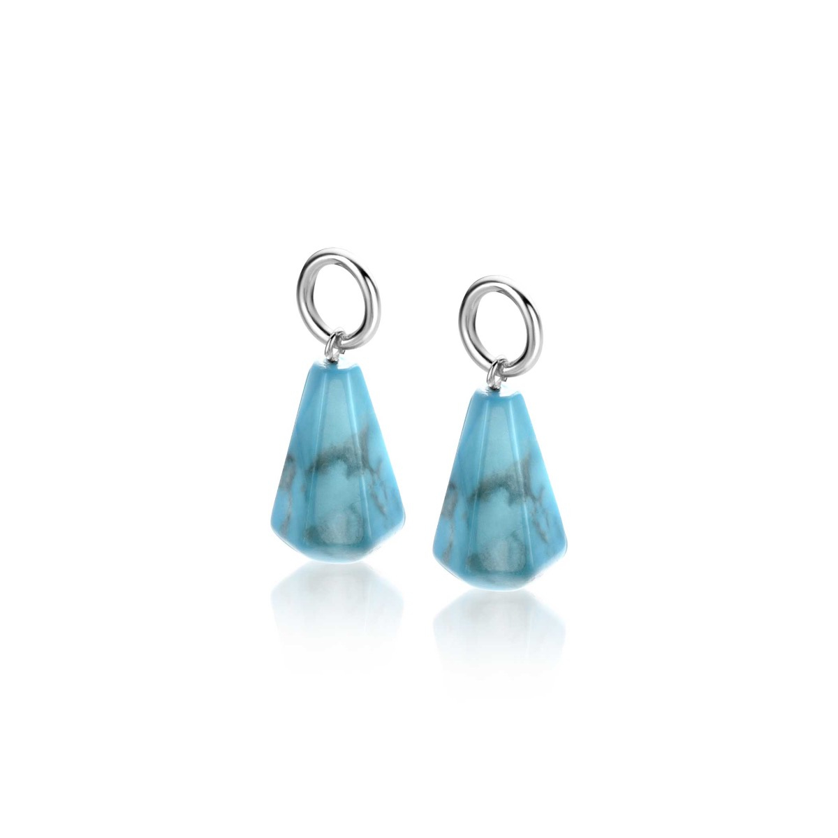 ZINZI zlv. creoolhangers pegel turquoise zlv.oog