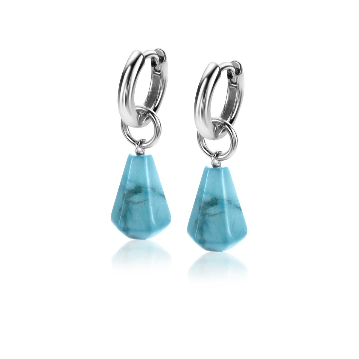 ZINZI zlv. creoolhangers pegel turquoise zlv.oog