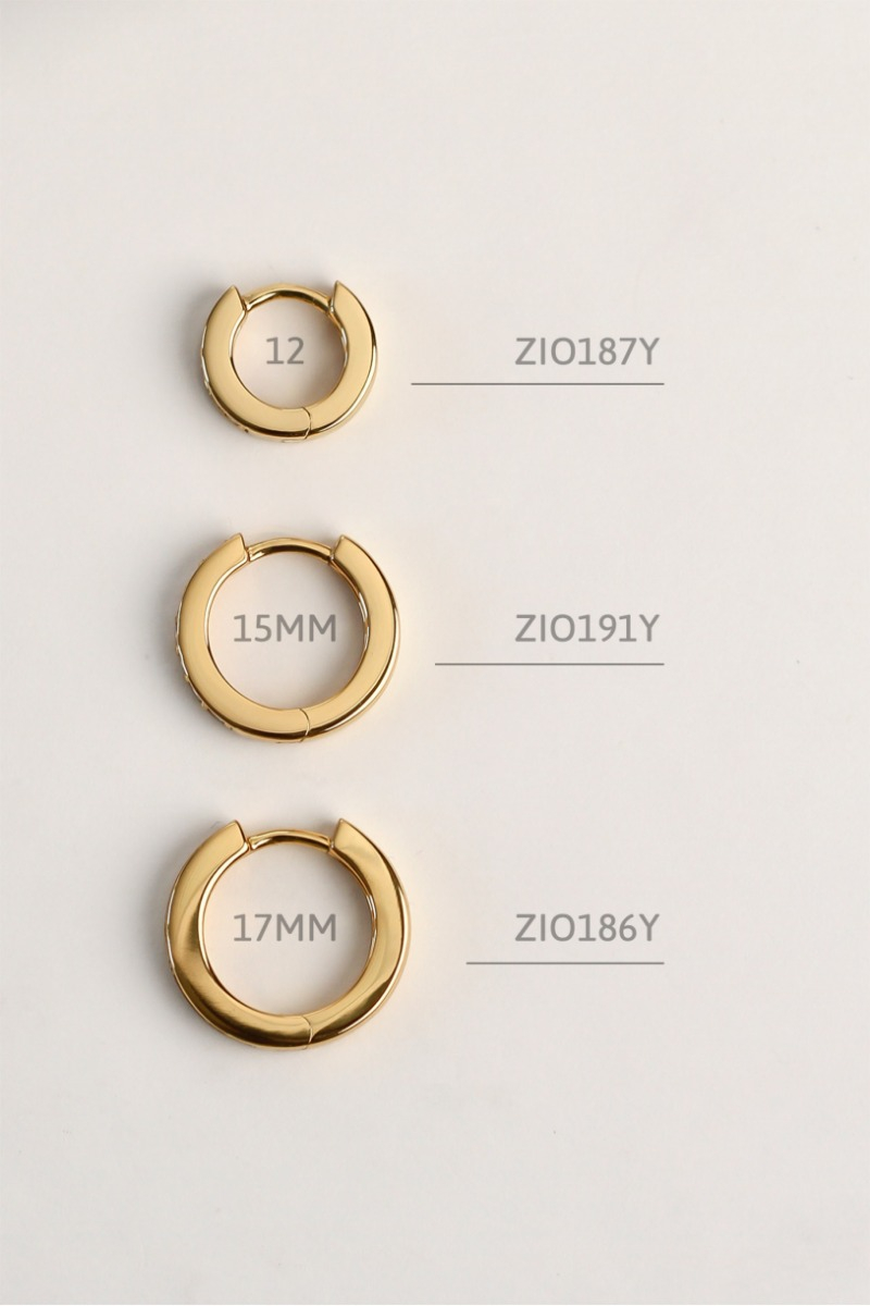 ZINZI zilveren oorringen geel verguld 15 x 3mm wit ZIO191Y