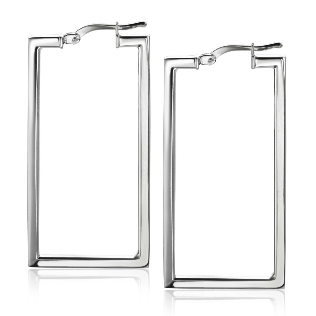 ZINZI zilveren trendy oorringen 40mm in rechthoek vorm buisdikte 2mm ZIO2337L