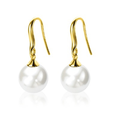 ZINZI zlv. oorhangers gg.verg. met witte parel