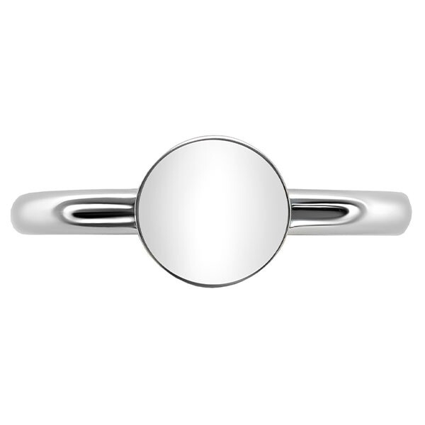 ZINZI silberner Ring runde glänzende Platte 8mm ZIR2220