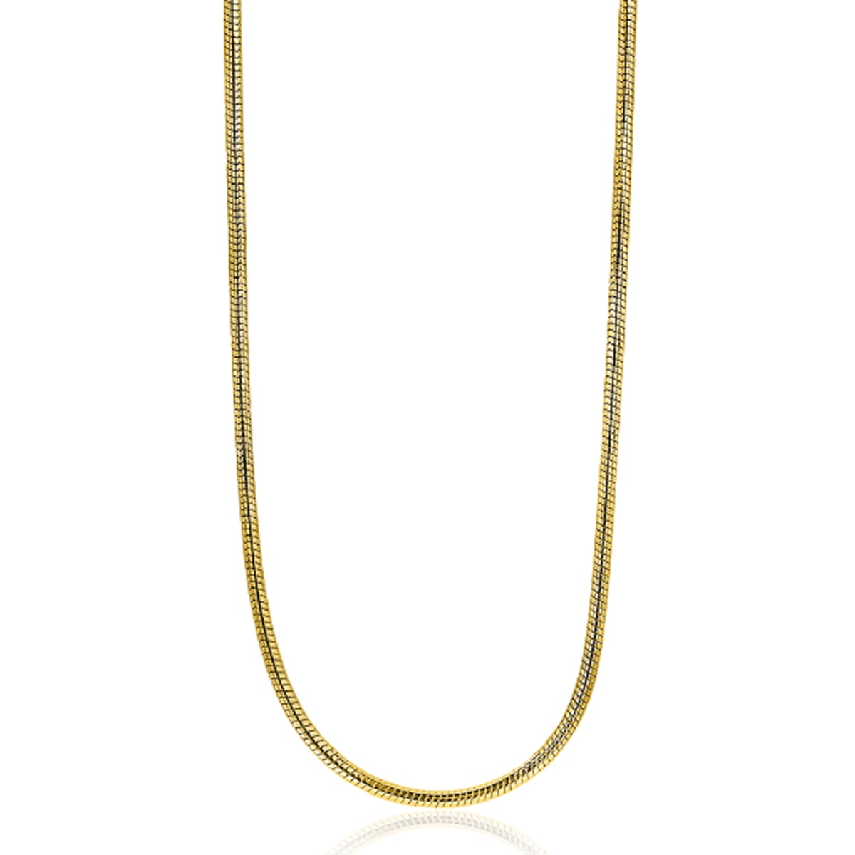 Zinzi silberne Schlangenkette gelb vergoldet 1mm breit ZISL45G