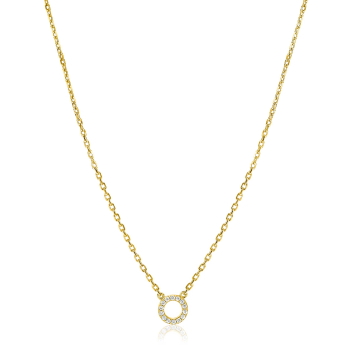 ZINZI gold plated zilveren ketting met open rondje (7,5mm) bezet