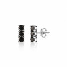 8mm ZINZI Sterling Silver Stud Earrings Bar Black ZIO2127Z