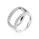 Mart Visser by ZINZI zilveren ring glad wit breed 12mm MVR14