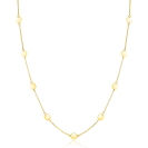 ZINZI Gold 14 carat gold necklace with delicate jasseron links and nine round smooth plates, 5mm wide, 42-45cm ZGC503
