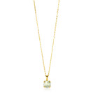 ZINZI 14K Gold Necklace Square Pendant Light Green Amethyst 12mm 45cm ZGC376